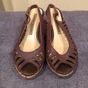 Chinese Laundry brown leather wedges